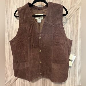 Men's Chocolate Brown Suede Vest